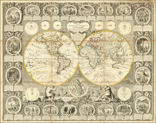 World Map By Jean Baptiste Louis Clouet - Louis Joseph Mondhare