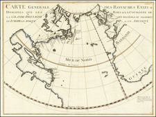 Atlantic Ocean and North America Map By I.A. Schanaebel / George Bickham