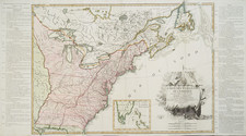 United States and American Revolution Map By Jean Lattré