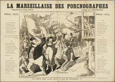 France, Comic & Anthropomorphic and Curiosities Map By Eschbach / Jules Jouy