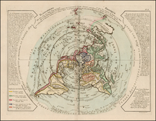 World, Northern Hemisphere, Polar Maps, Alaska, Australia and Canada Map By Jean André Dezauche