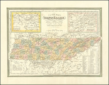 A New Map of Tennessee with its Roads & Distances from place to place along the Stage & Steamboat Routes.  By H.S. Tanner