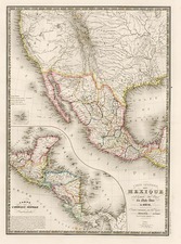 Texas, Southwest, Rocky Mountains and California Map By Adrien-Hubert Brué / Charles Picquet