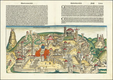 Holy Land and Jerusalem Map By Hartmann Schedel