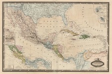 Mexico, Caribbean and Central America Map By F.A. Garnier