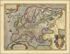 Europe Map By Abraham Ortelius