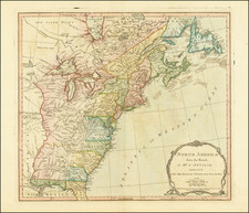 United States and American Revolution Map By Robert Sayer  &  John Bennett