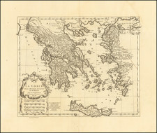 Greece Map By Pierre Bourgoin  &  Jean-Baptiste Bourguignon d'Anville