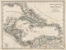 Caribbean and Central America Map By Stabilimento Civelli Giuse.