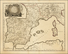 Spain Map By Gilles Robert de Vaugondy