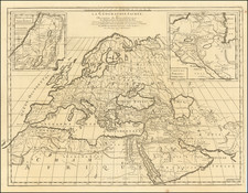 Europe, Middle East, Holy Land and Turkey & Asia Minor Map By Pierre Moullart-Sanson