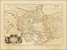 Bulgaria, Turkey, Turkey & Asia Minor and Greece Map By Melchior Tavernier