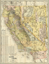 Rand, McNally & Co.'s Standard Map of California and Nevada... 1890 By Rand McNally & Company