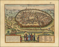 Jerusalem Map By Georg Braun  &  Frans Hogenberg