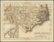 North Carolina Map By Mathew Carey