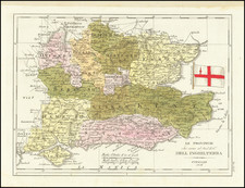 England and British Counties Map By Francesco Costantino Marmocchi