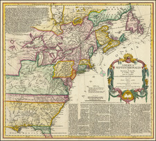 [ British Colonies in North America ]    America Septentrionalis a Domino d'Anville in Galliis edita nunc in Anglia Coloniis in Interiorem Virginiam….1756 By Homann Heirs