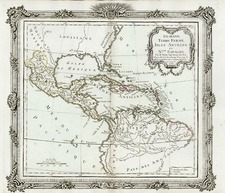 Southeast, Caribbean, Central America and South America Map By Louis Brion de la Tour