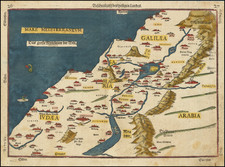 Holy Land Map By Heinrich Bunting