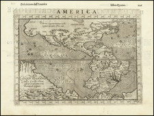 Western Hemisphere and America Map By Girolamo Ruscelli / Giovanni Botero