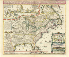 United States, South, Midwest and Canada Map By Henri Chatelain