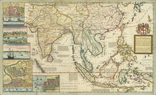 Indian Ocean, China, India, Southeast Asia, Philippines and Indonesia Map By Herman Moll