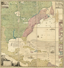 United States, North America and Atlases Map By Henry Popple