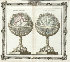 World, Celestial Maps and Curiosities Map By Louis Brion de la Tour