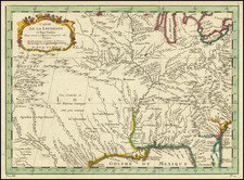 South, Southeast, Midwest and Southwest Map By Jacques Nicolas Bellin