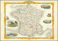 France Map By John Tallis