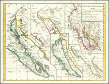 Baja California, California and California as an Island Map By Denis Diderot / Didier Robert de Vaugondy