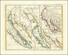 Baja California, California and California as an Island Map By Denis Diderot / Didier Robert de Vaugondy