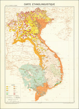 [Ethno-Linguistic Map of Vietnam, Laos and Cambodia]  Carte Ethnolinguistique