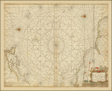 Atlantic Ocean, New England, South America and Canada Map By Hendrik Doncker