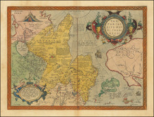 Southwest, China, Japan, Russia in Asia and California Map By Abraham Ortelius