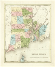 Rhode Island Map By Thomas Gamaliel Bradford