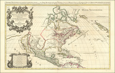 North America and California as an Island Map By Alexis-Hubert Jaillot