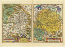 (Basel, Switzerland and southern Germany) Basiliensis Territorii Descriptio Nova [with] Circulus Sive Liga Suevia Vulgo Schwabische Kraiss By Abraham Ortelius