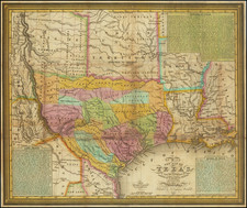 Texas Map By Samuel Augustus Mitchell / J.H. Young