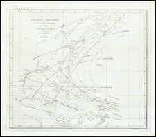 Atlantic Ocean, Florida and Caribbean Map By Edmund M. Blunt