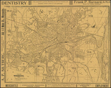 New Map of Worcester Mass. from the Latest Authorities  Drawn for American Guide Co. by H.D. Burgess