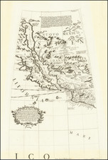 Texas, Southwest, Rocky Mountains, Baja California, California and California as an Island Map By Vincenzo Maria Coronelli