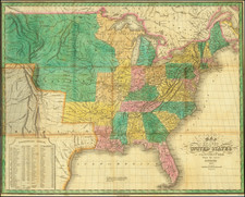 [Pocket Map] Map of the United States Constructed from the Latest Authorities.  1827