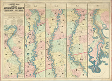 Louisiana, Mississippi, Arkansas, Tennessee, Illinois, Missouri and Civil War Map By J.T. Lloyd