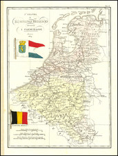 Netherlands and Belgium Map By Francesco Costantino Marmocchi