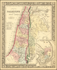 Holy Land Map By Samuel Augustus Mitchell Jr.