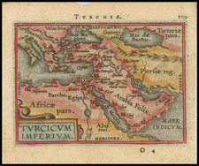 Turkey, Middle East and Turkey & Asia Minor Map By Abraham Ortelius / Johannes Baptista Vrients