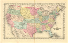 United States Map By Joseph Hutchins Colton