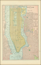 New York City Map By George F. Cram