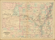 Arkansas and Oklahoma & Indian Territory Map By Asher / Adams